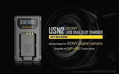 NITECORE USN2 Sony Camera Battery Charger for NP-BX1 Batteries