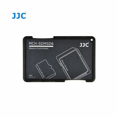 JJC MCH-SDMSD6 Slim Memory Card Holder Hard Case for 2 x SD + 4 x Micro SD -Grey