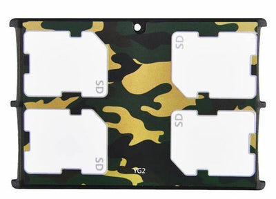 Ultra Slim Credit Card Size Memory Card Holder Hard Case for 4 x SD -Camouflage