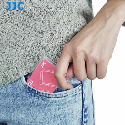 JJC MCH-SDMSD6 Slim Memory Card Holder Hard Case for 2 x SD + 4 x Micro SD - Red