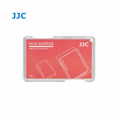 JJC MCH-SDMSD6 Slim Memory Card Holder Hard Case for 2 x SD + 4 x Micro SD - Red