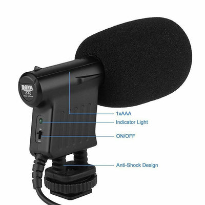 BOYA BY-VM01 Video Directional Condenser Microphone with Windshield for Cameras