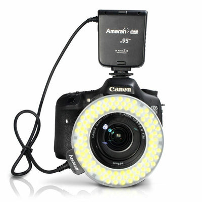 Aputure Amaran HN100 LED Macro Ring Flash Light 8 Mount 100 LEDs for DSLR Camera
