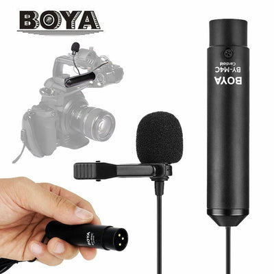 BOYA BY-M4C For Canon Panasonic Camera Microphone Lavalier Audio Clip-on Lapel