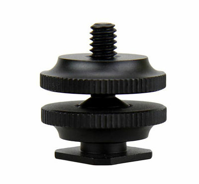 JJC 1/4 Inch Dual Nuts Hot Shoe Screw Adapter for DSLR Devices with 1/4'' Thread