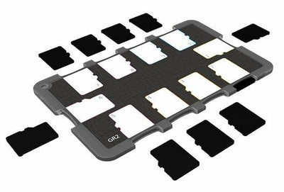 MCH-MSD10 Credit Card Size Memory Card Holder Hard Case for 10x Micro SD -Grey