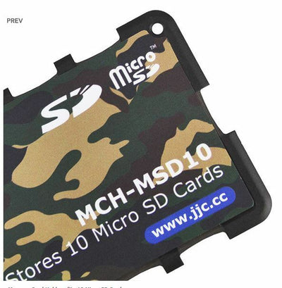 Credit Card Size Memory Card Holder Hard Case for 10 x Micro SD -Camouflage