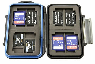 JJC MC-5 Waterproof Memory Card Case Holder Hard Storage 4CF 2XD 2Micro SD Cards