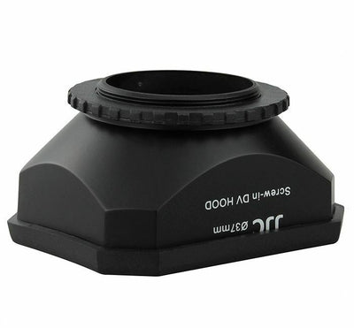 JJC 37mm Screw-in DV Camcorder Square Lens Hood with Cap and Strap Black