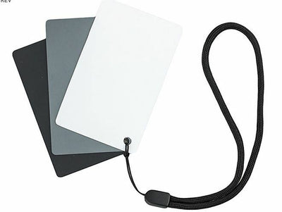Kaavie Pocket Size 3 in 1 White Balance Exposure Grey Cards - White Black Grey